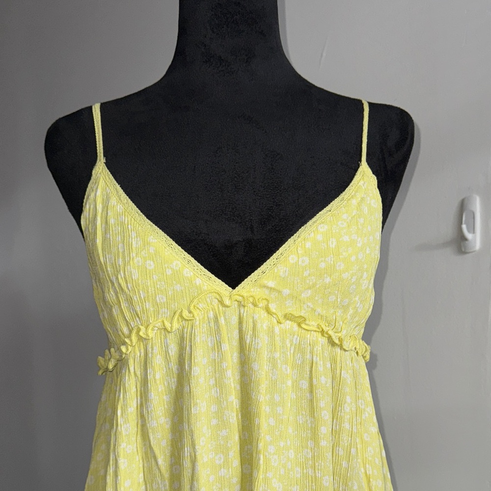 Wild fable neon/yellow Floral Spaghetti Strap Dress